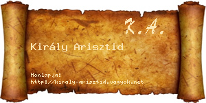 Király Arisztid névjegykártya