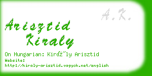 arisztid kiraly business card